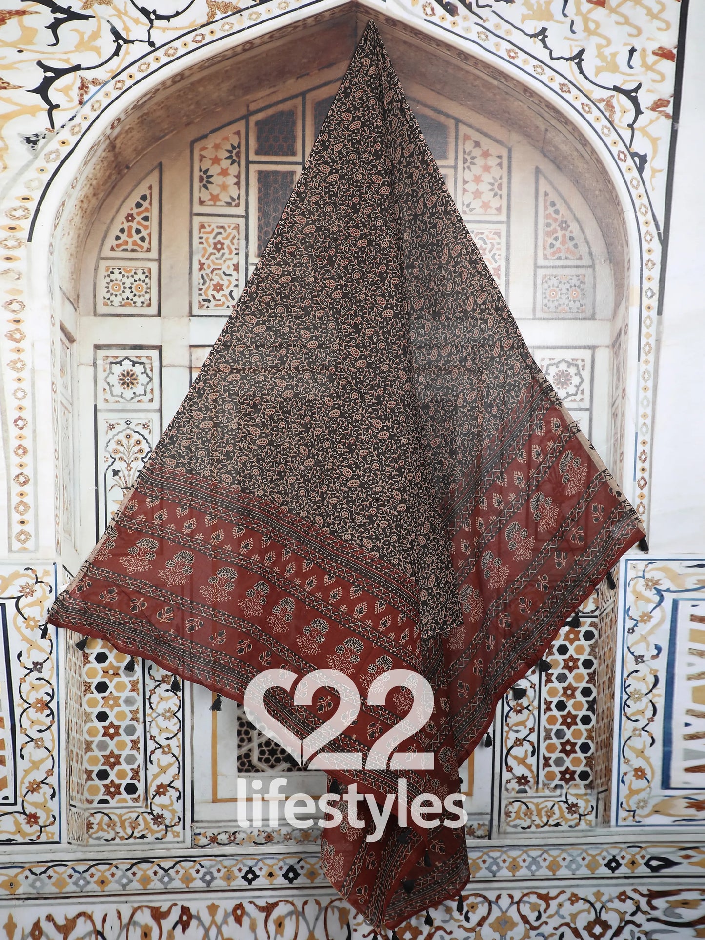 Brown Mul Mul Readymade Salwar Suit