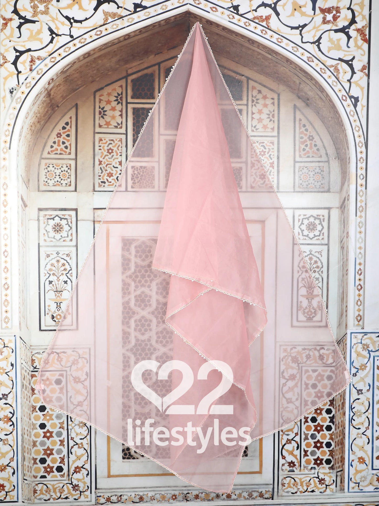 Blush Pink - Embroidered Yoke, Mirror & Sequin - Salwar Suit