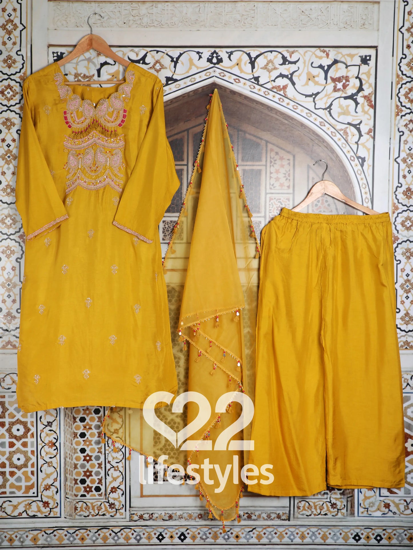 Yellow Silk Readymade Salwar Suit
