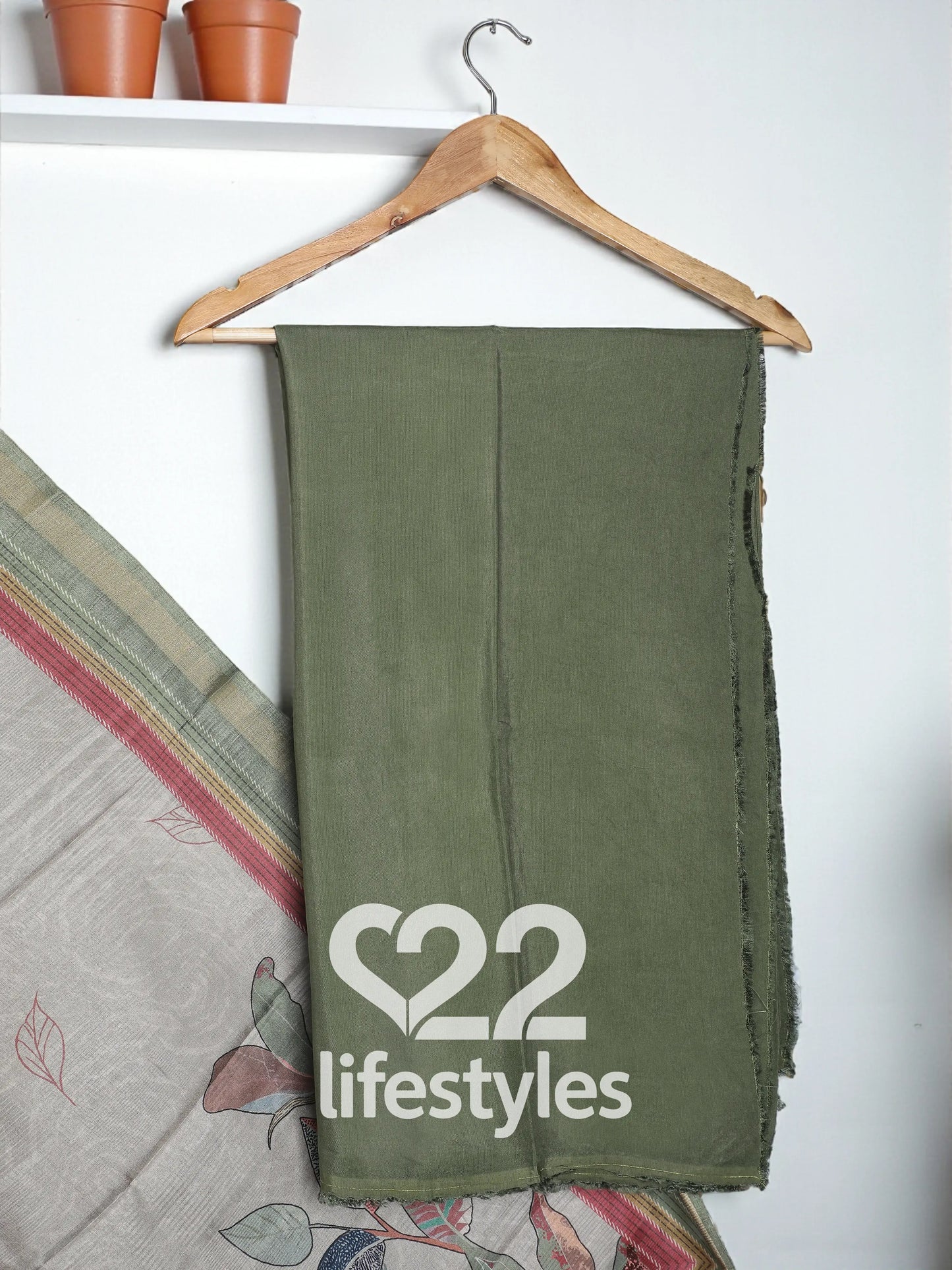 Green Tussar Unstitched Salwar Suit