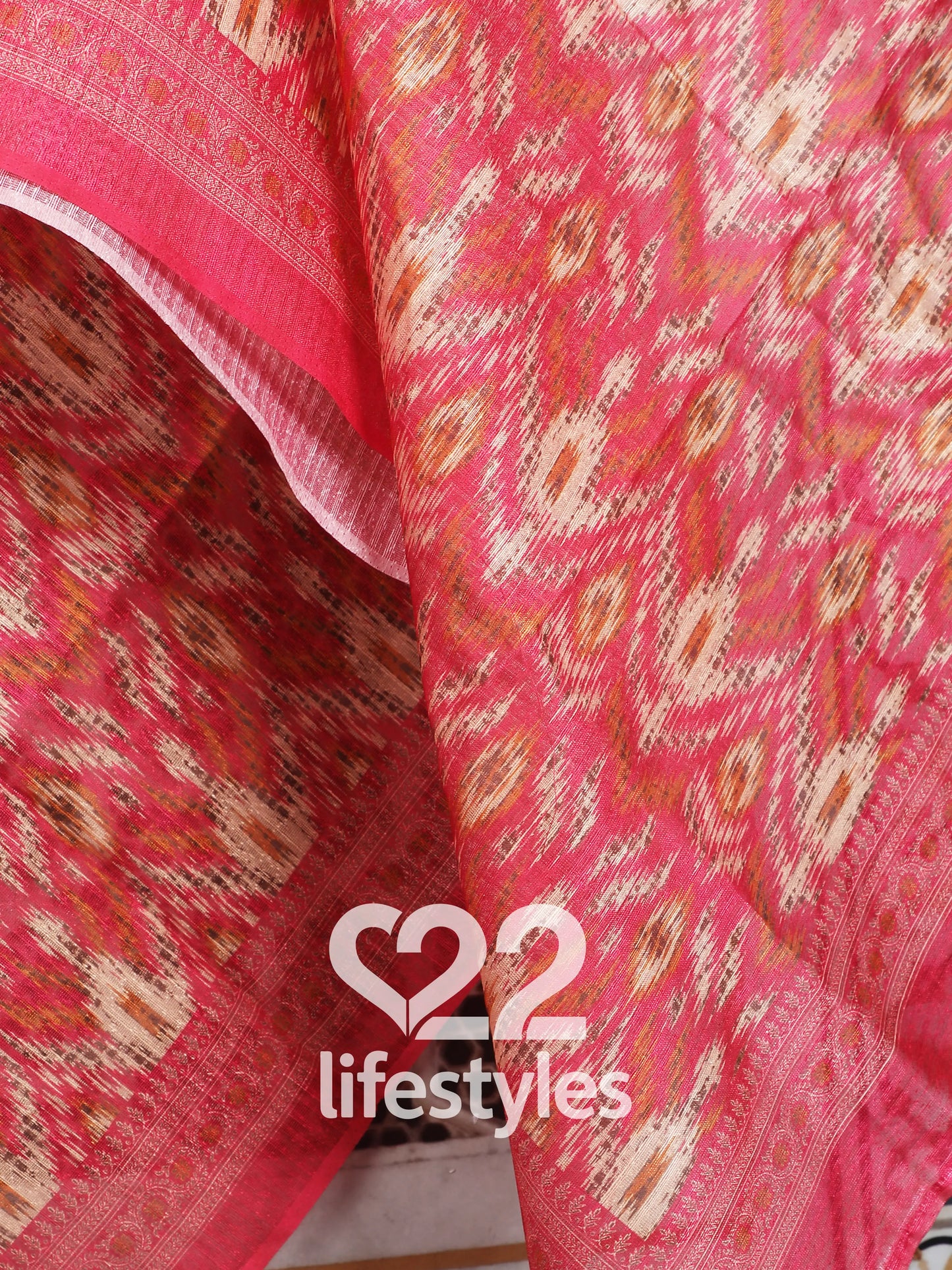 Red Linen Modal Blend Unstitched Salwar Suit