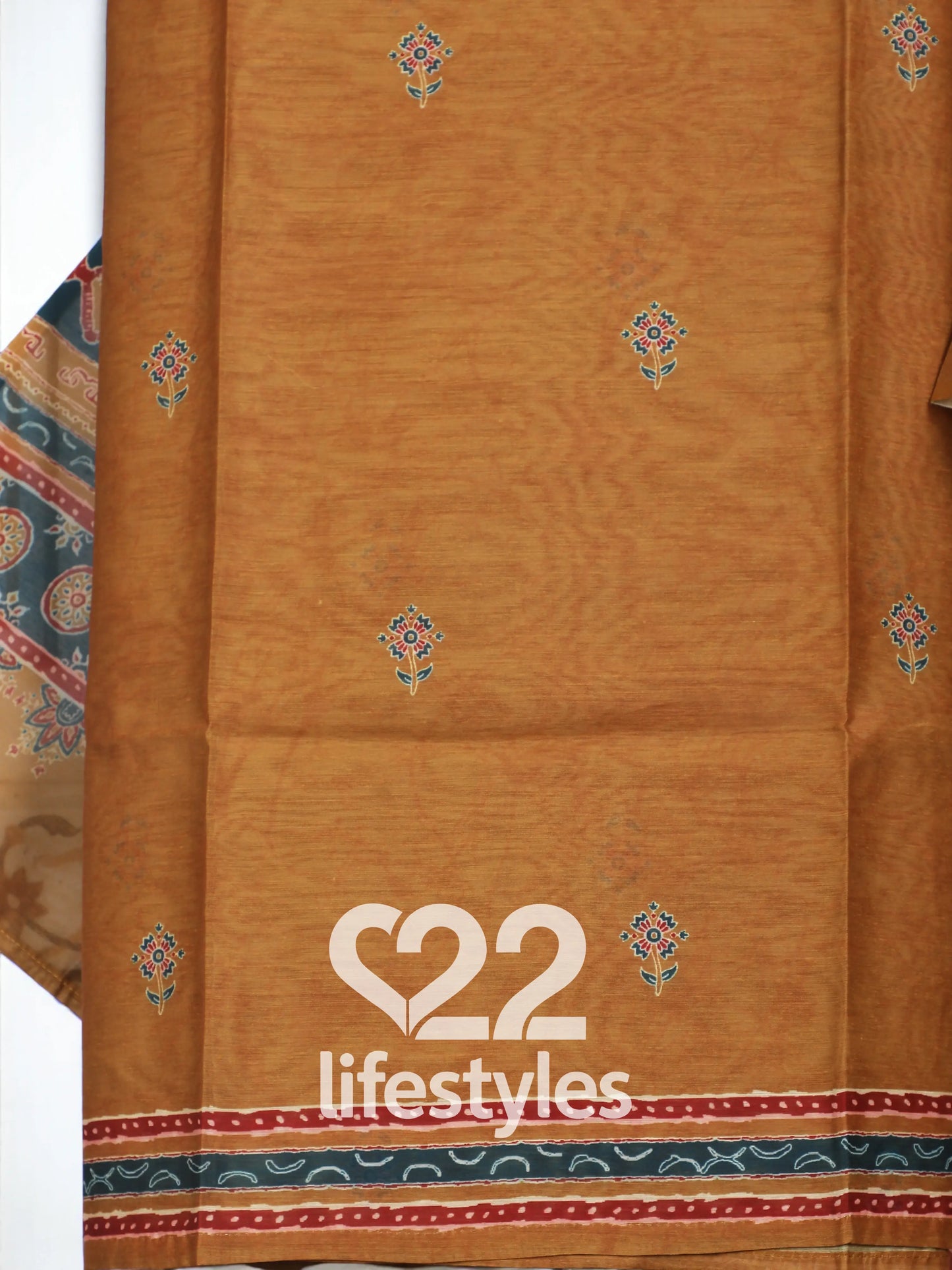 Yellow Ajrakh Unstitched Salwar Suit