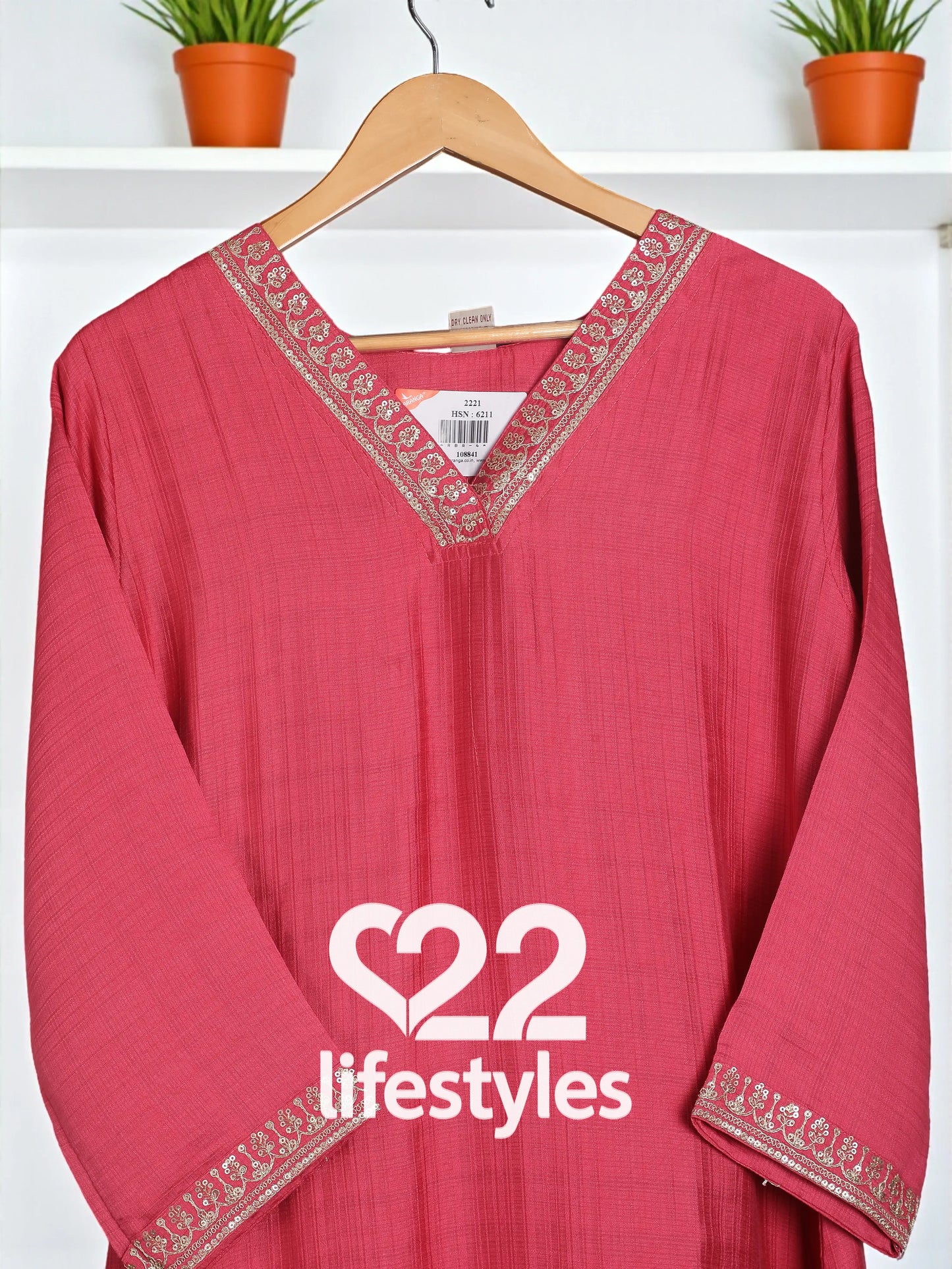 Rose Pink Muslin Readymade Salwar Suit Set