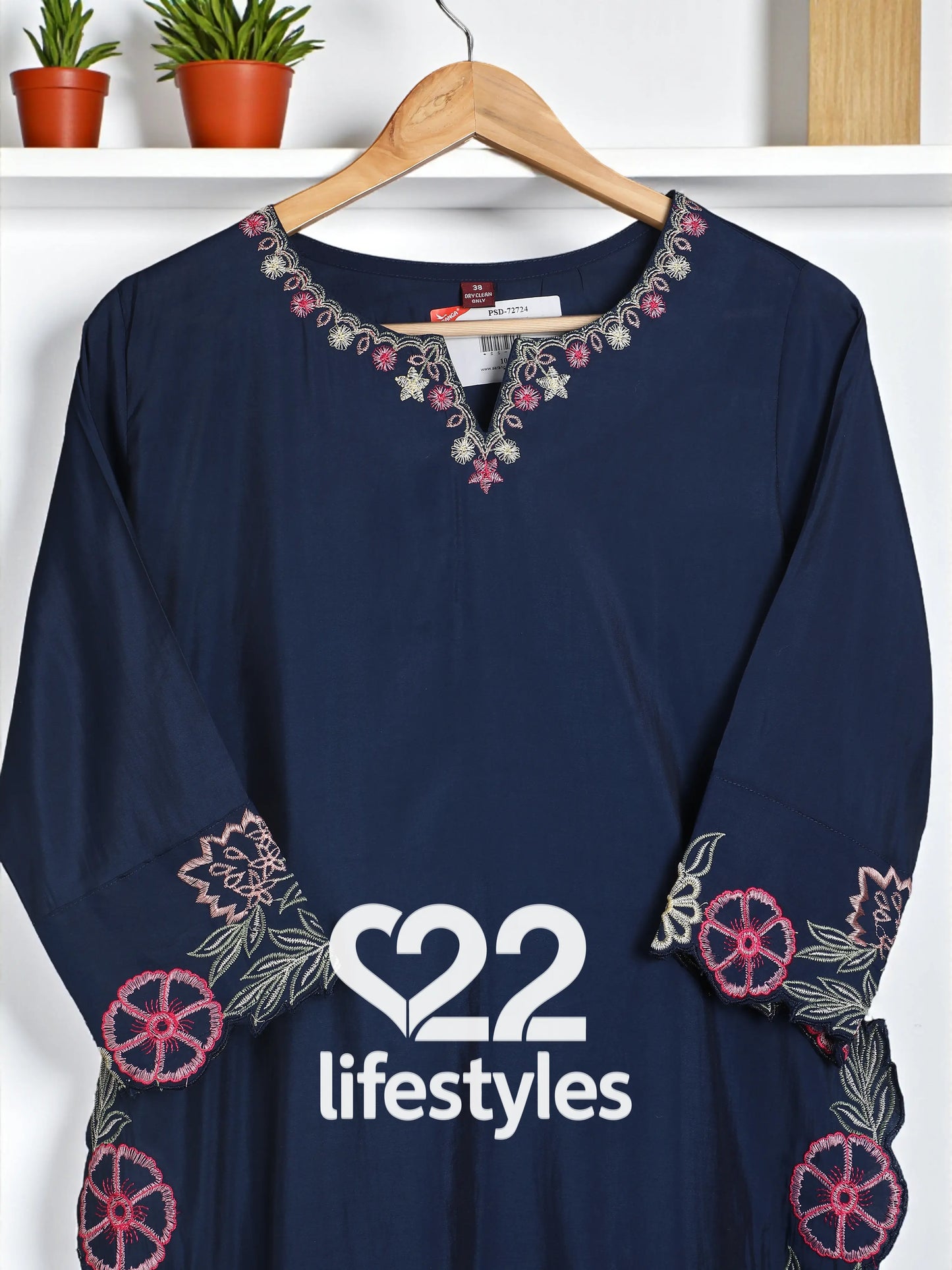 Midnight Blue Muslin Readymade Salwar Suit Set