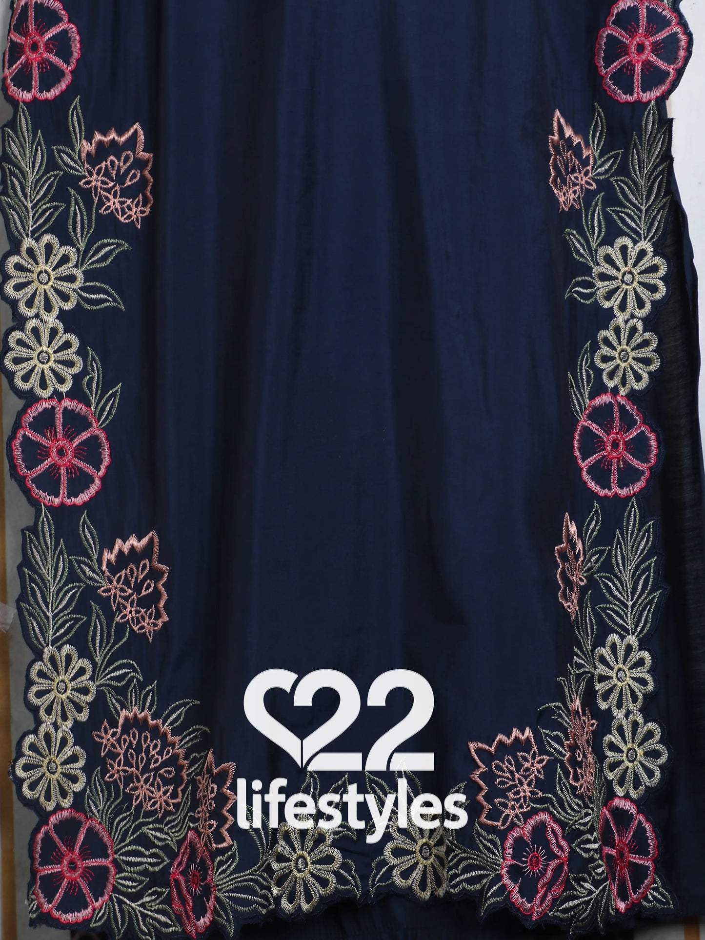 Midnight Blue Muslin Readymade Salwar Suit Set