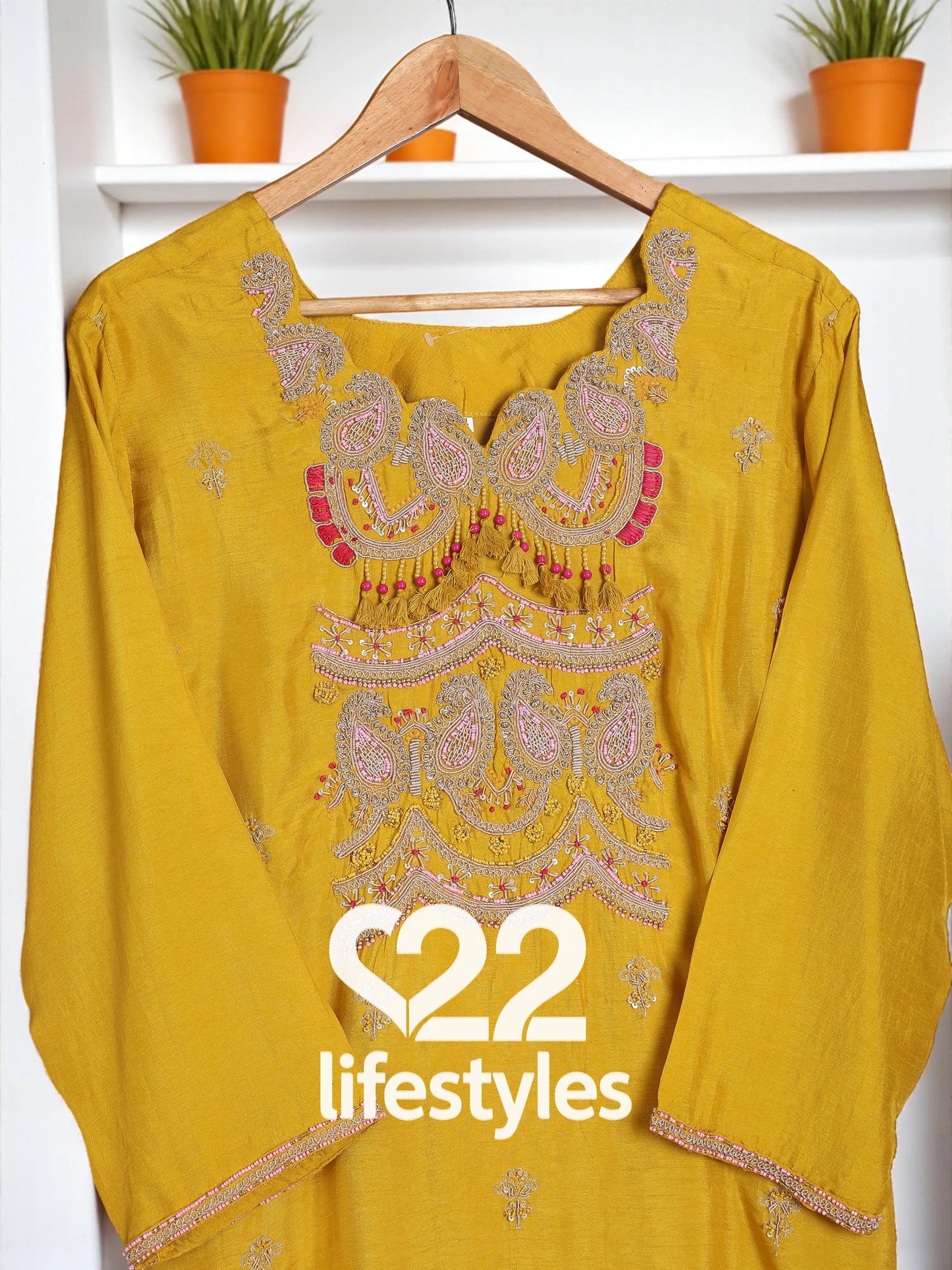 Yellow Silk Readymade Salwar Suit