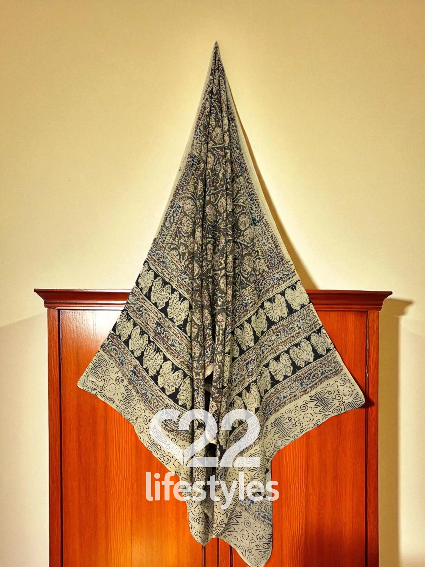 Green Kalamkari Kantha Readymade Salwar Suit