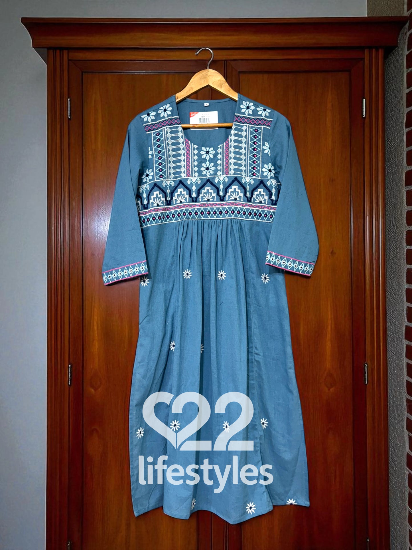 Blue Embroidery Co-ord-Set Readymade