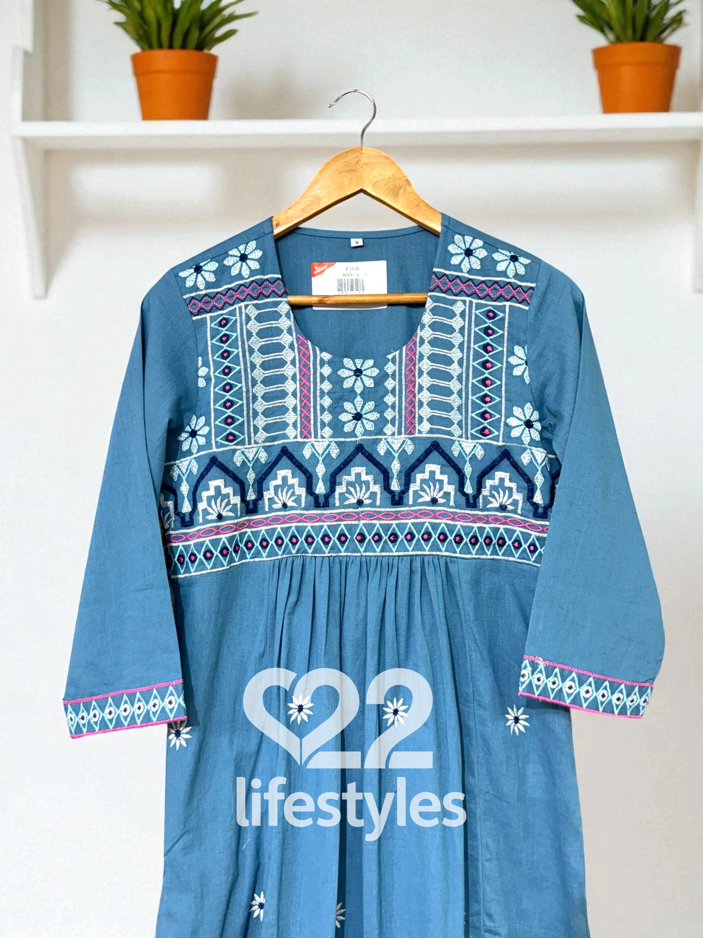Blue Embroidery Co-ord-Set Readymade