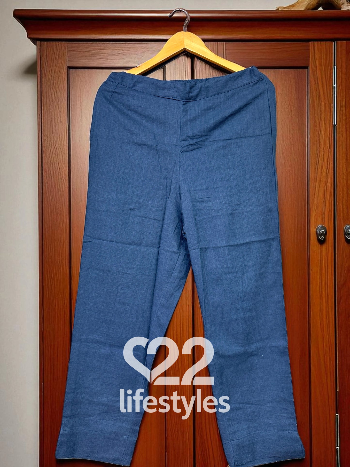 Navy Blue Threadwork Yoke Readymade Salwar Suit