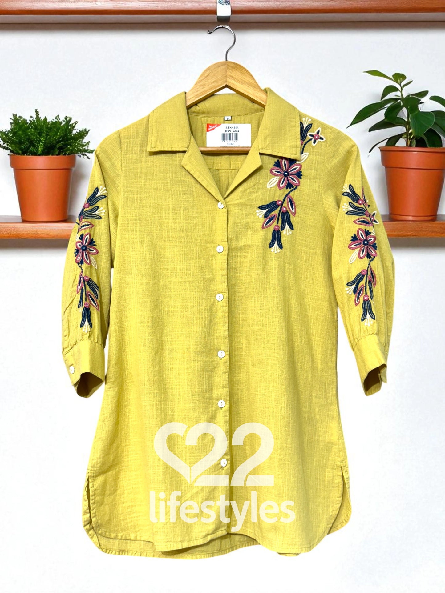 Earthy Lemon Embroidery Co-ord-Set Readymade