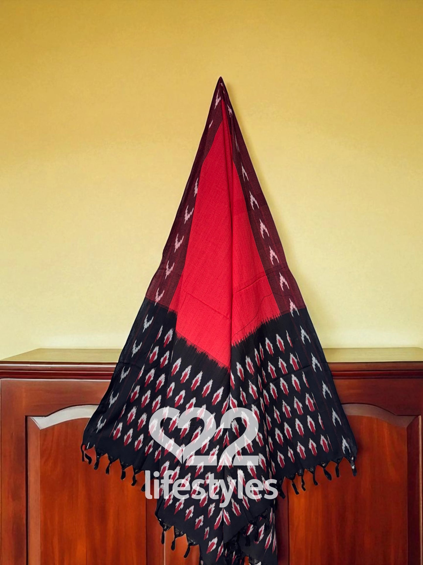 Black Ikkat Weave Readymade Salwar Suit