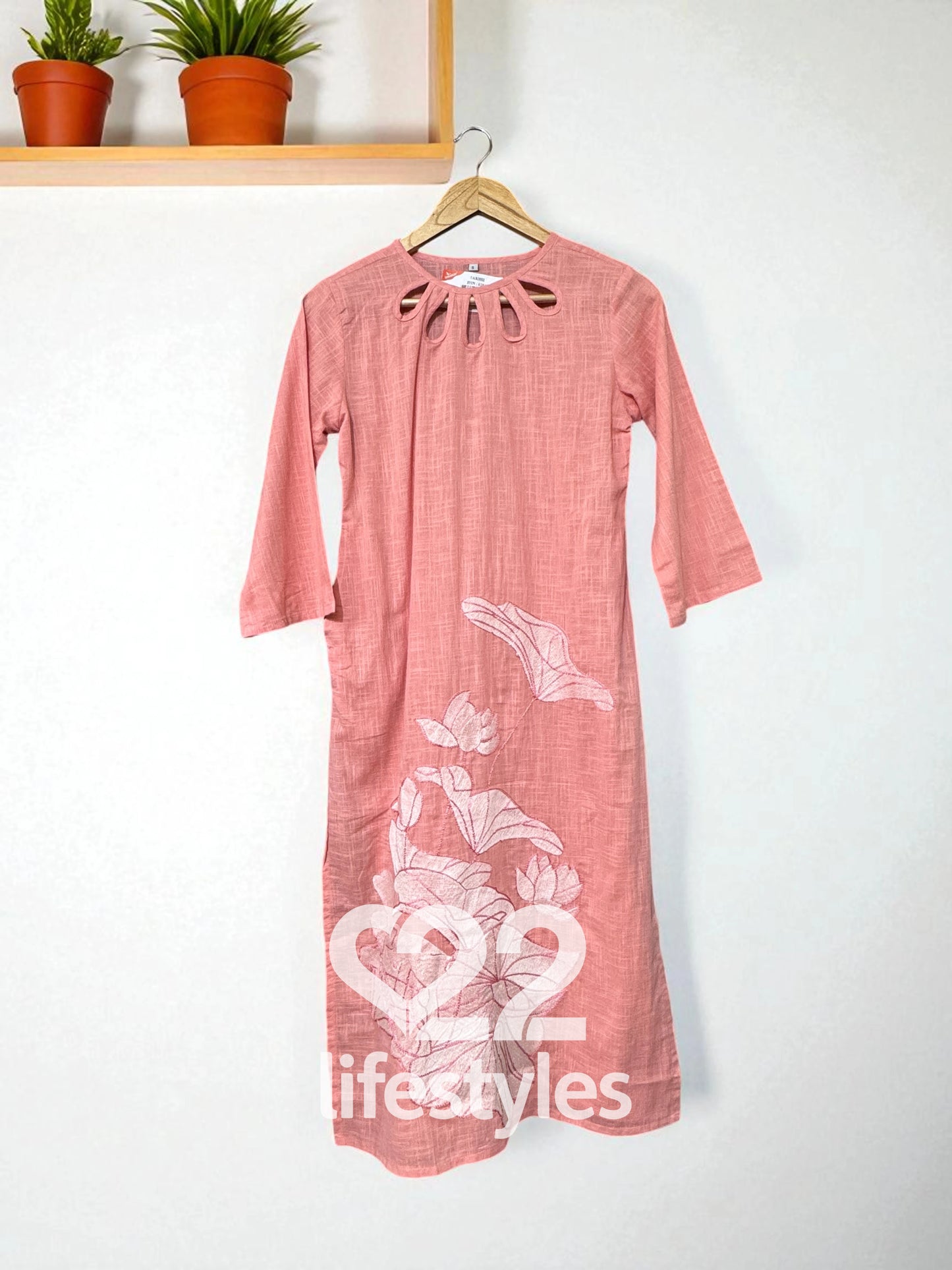 Light peach Embroidery Co-ord-Set Readymade
