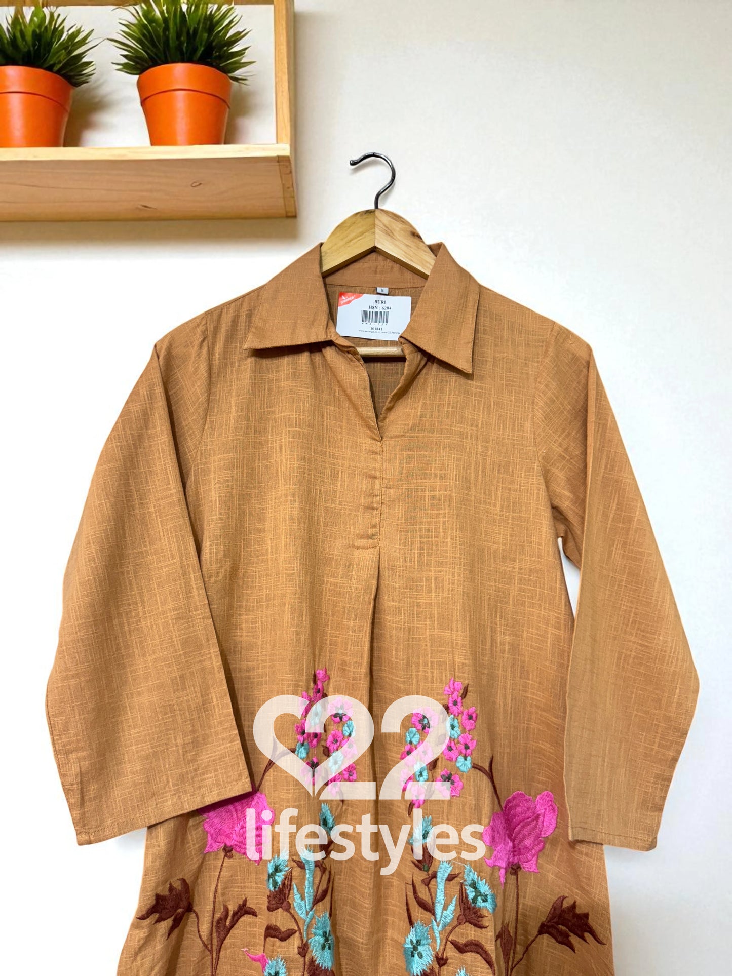 Rust Embroidery Co-ord-Set Readymade