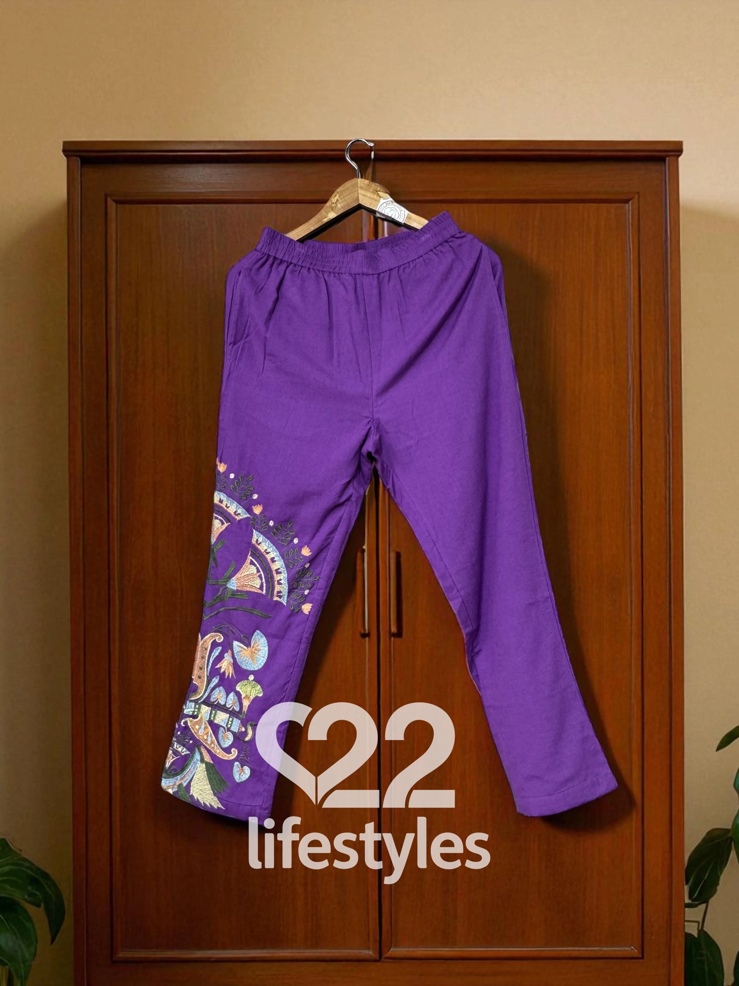 Purple Embroidery Co-ord-Set Readymade