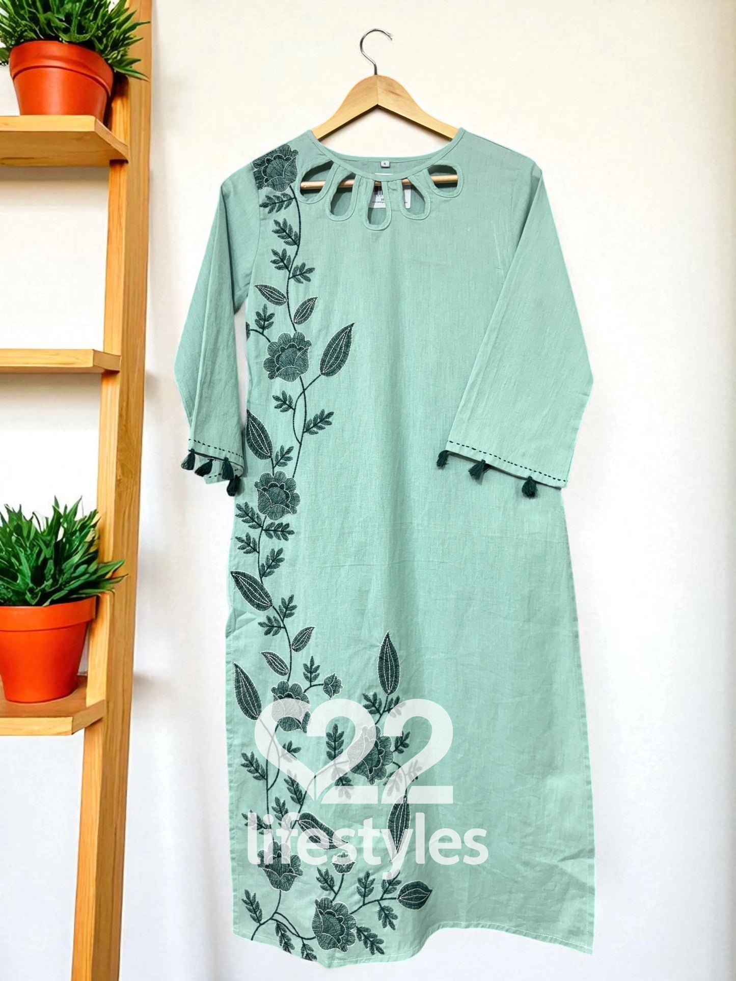Mint Green Embroidery Co-ord-Set Readymade