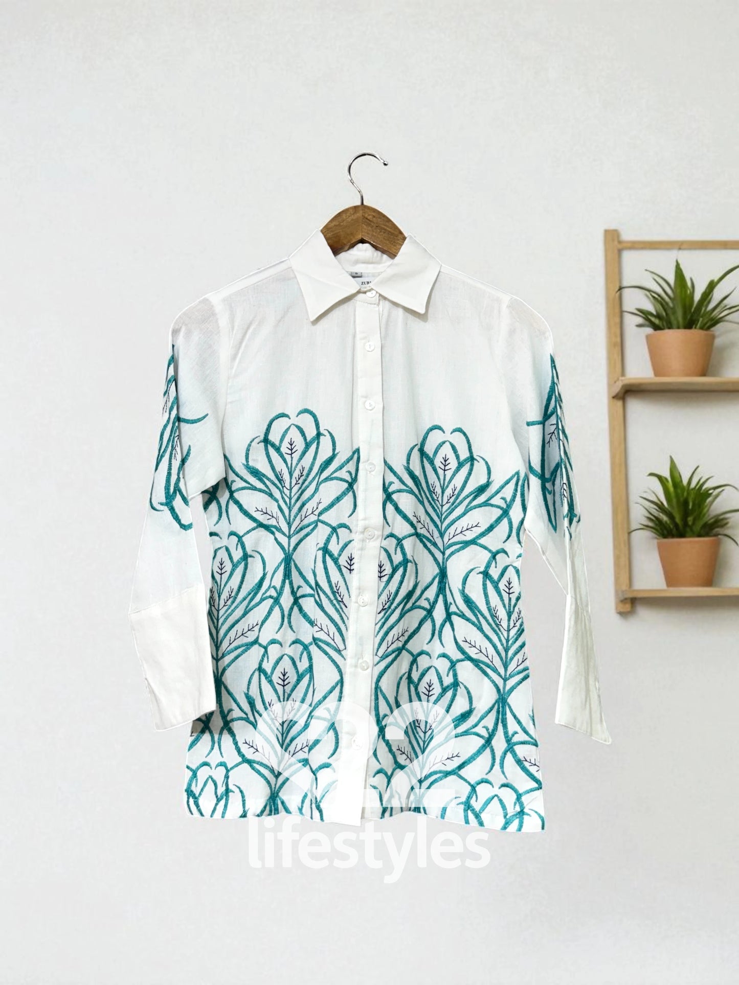 White Embroidery Co-ord-Set Readymade