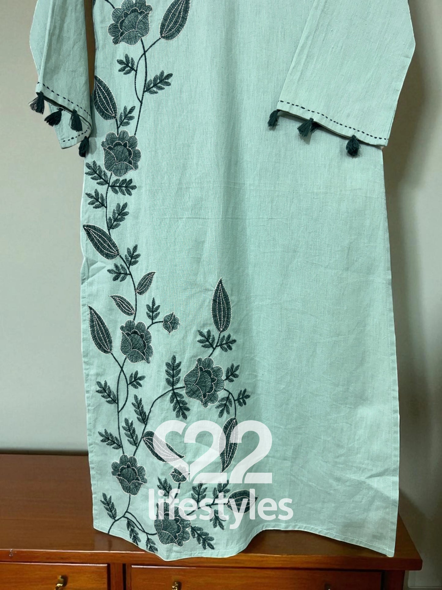 Mint Green Embroidery Co-ord-Set Readymade
