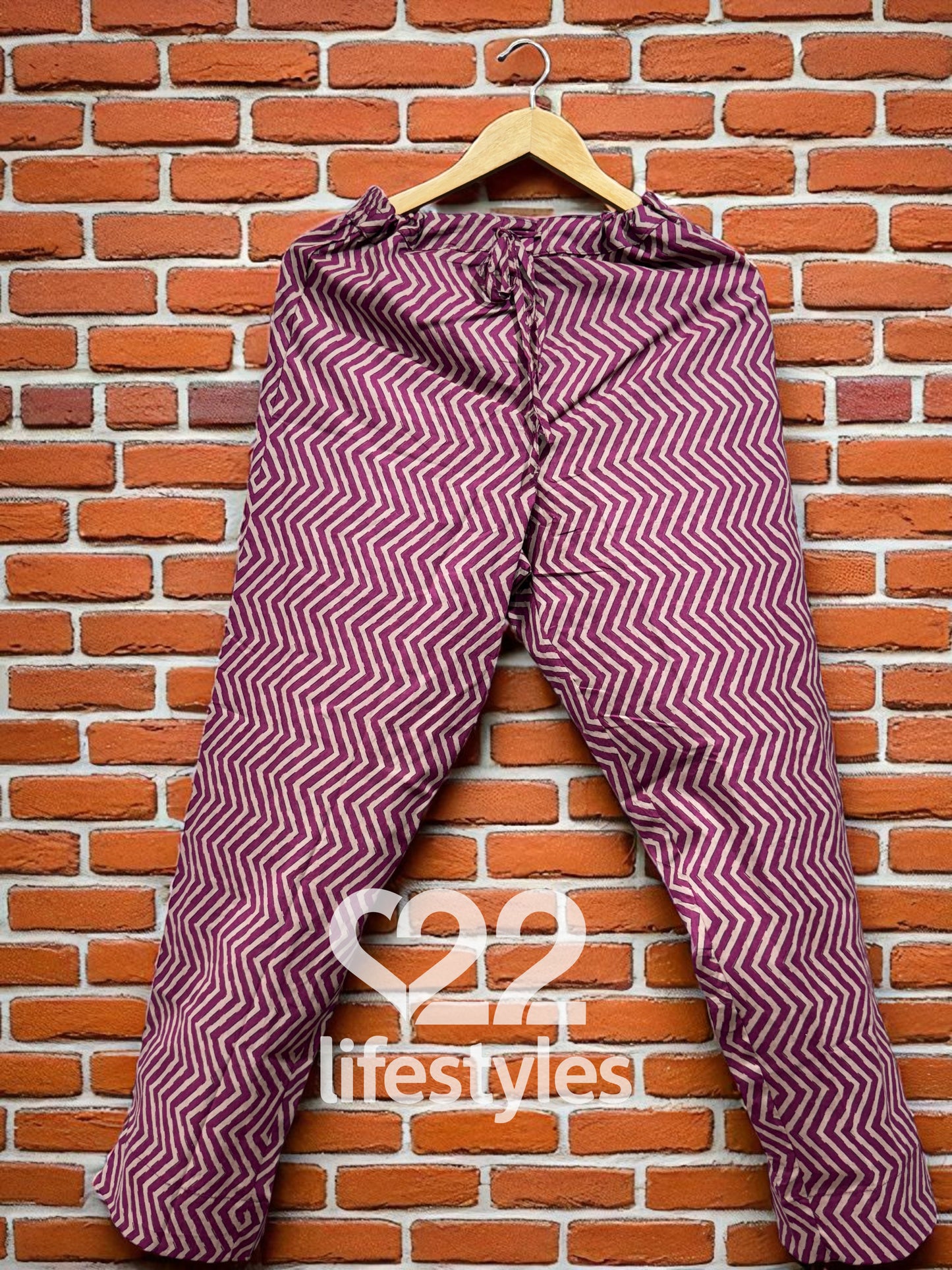 Wine Handblock Readymade Salwar Suit