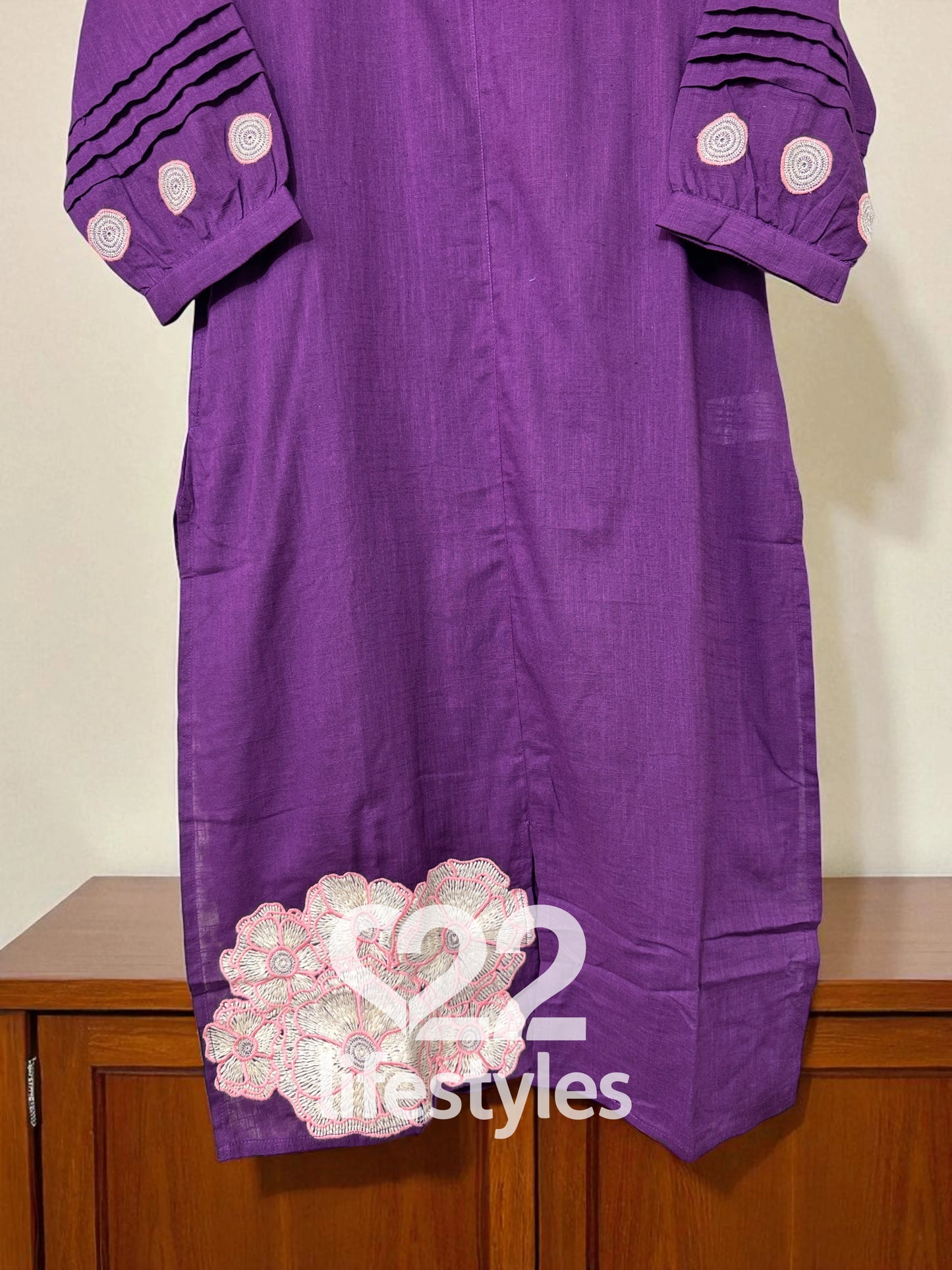 Dark Purple Embroidery Co-ord-Set Readymade