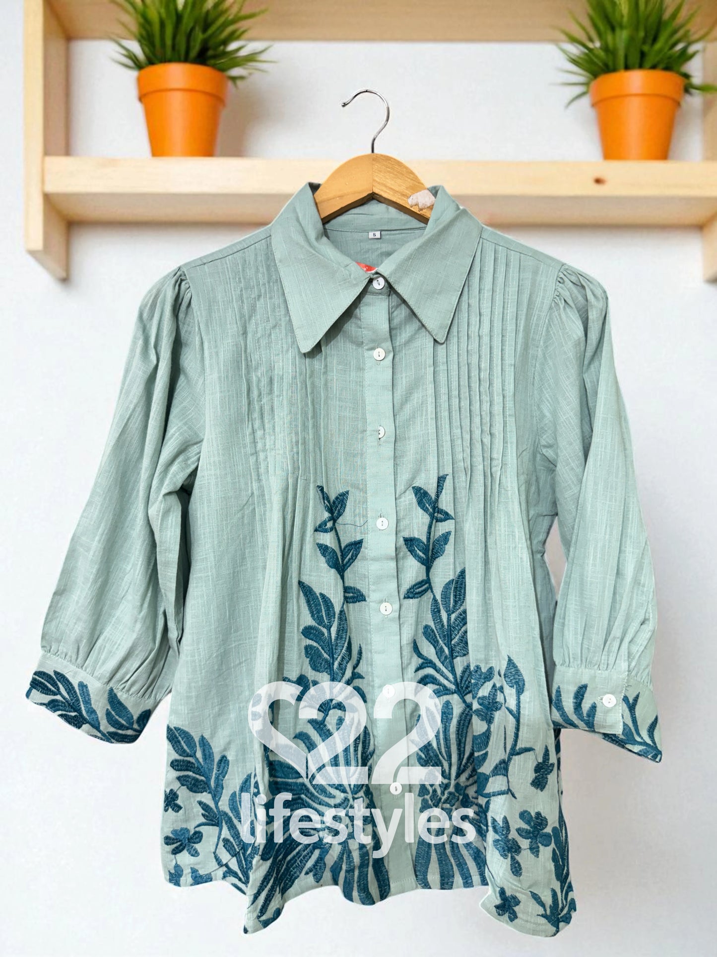 Mint Green Embroidery Co-ord-Set Readymade