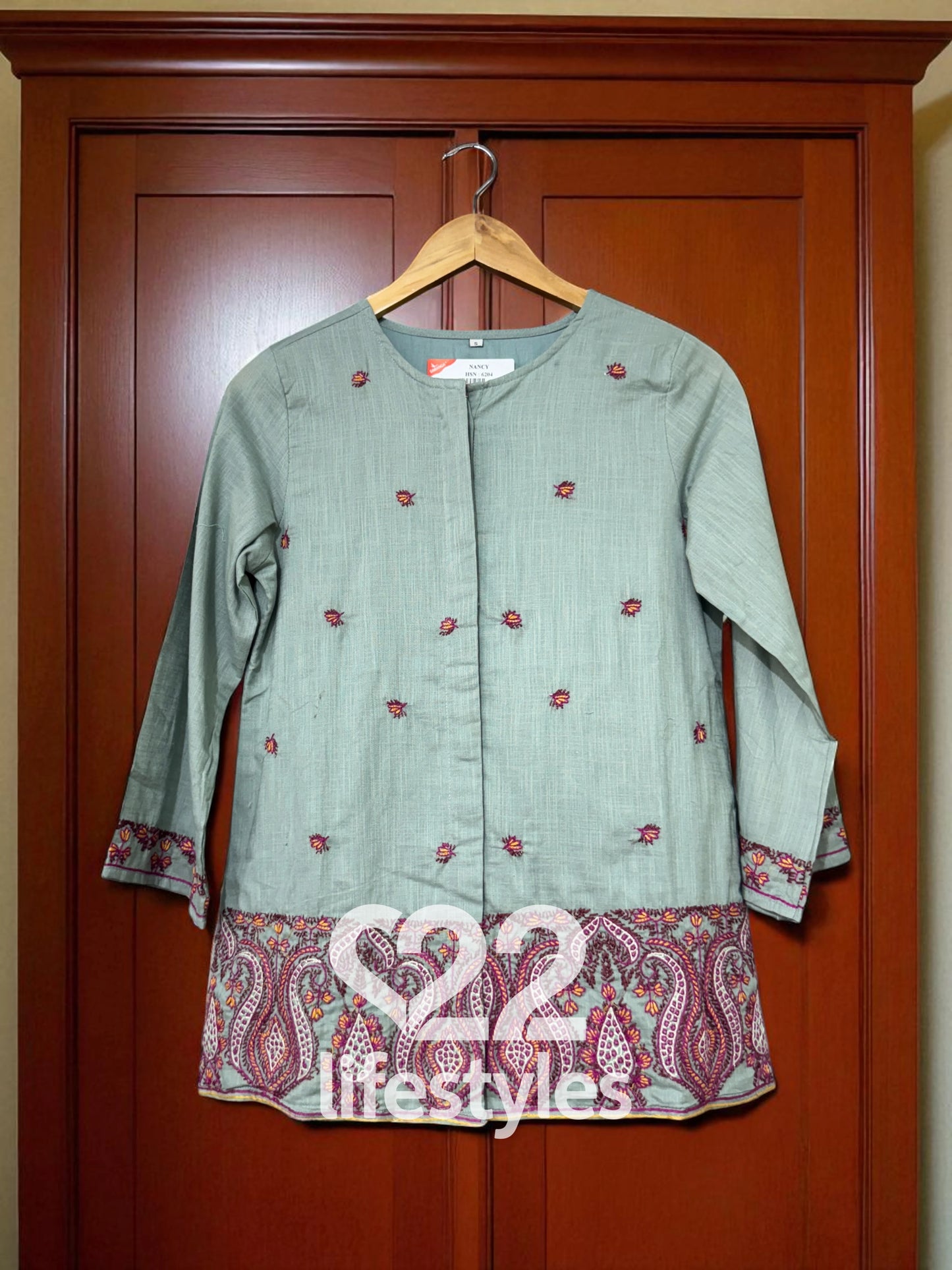 Teal Embroidery Co-ord-Set Readymade