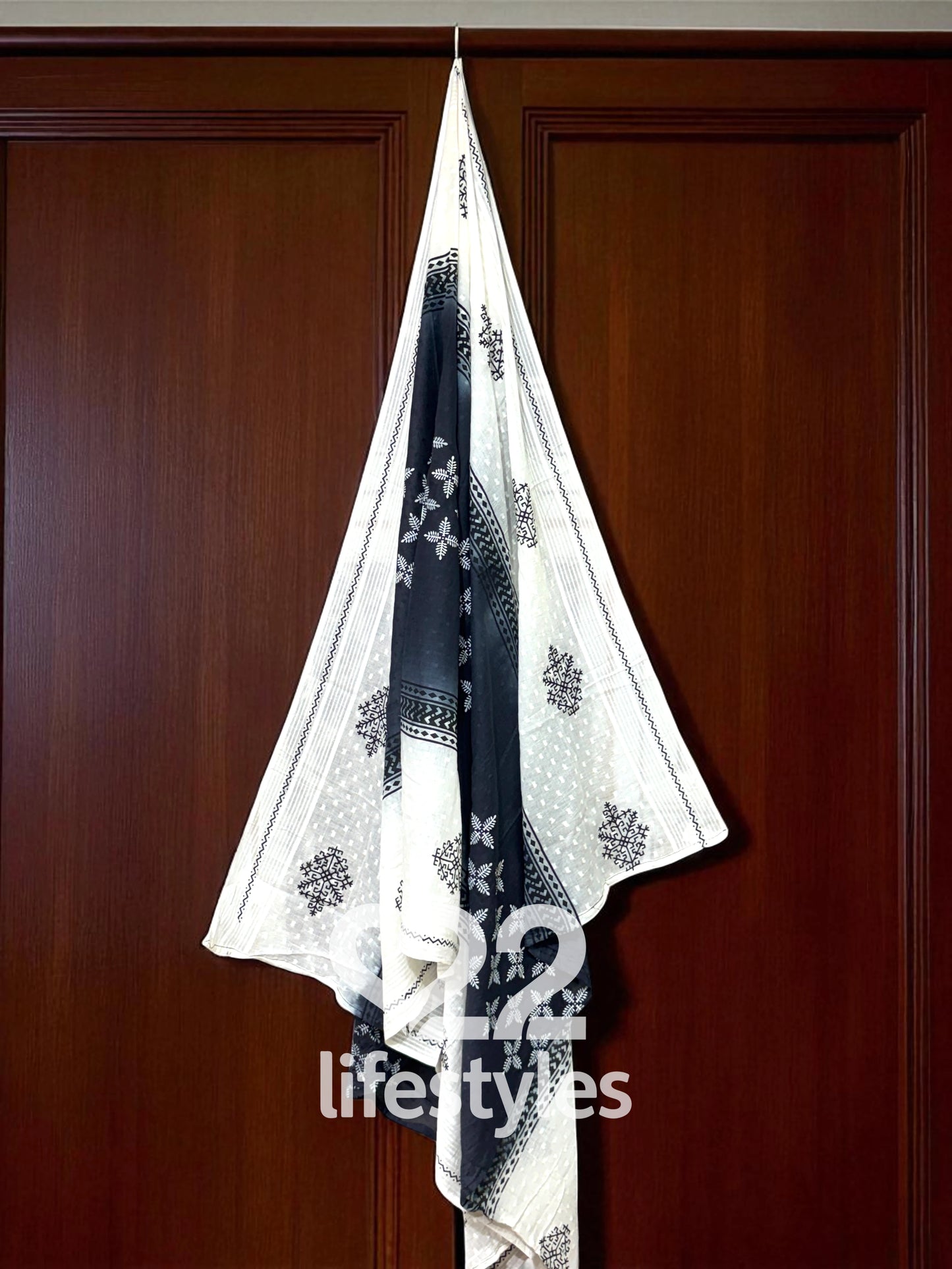 Charcoal Grey Dobby Handloom Thread Work Readymade Salwar Suit