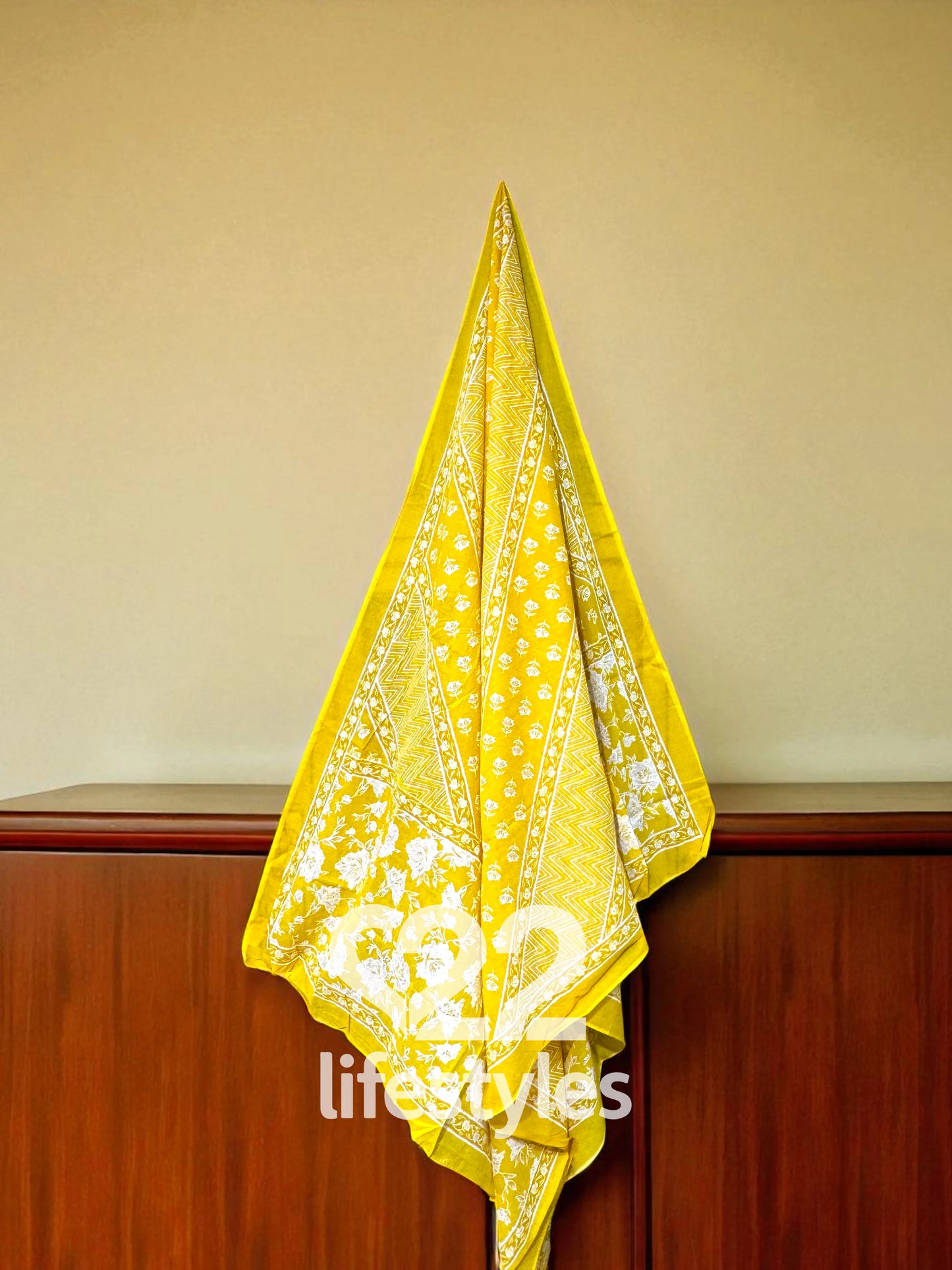 Yellow Cotton Angrakha Readymade Salwar Suit