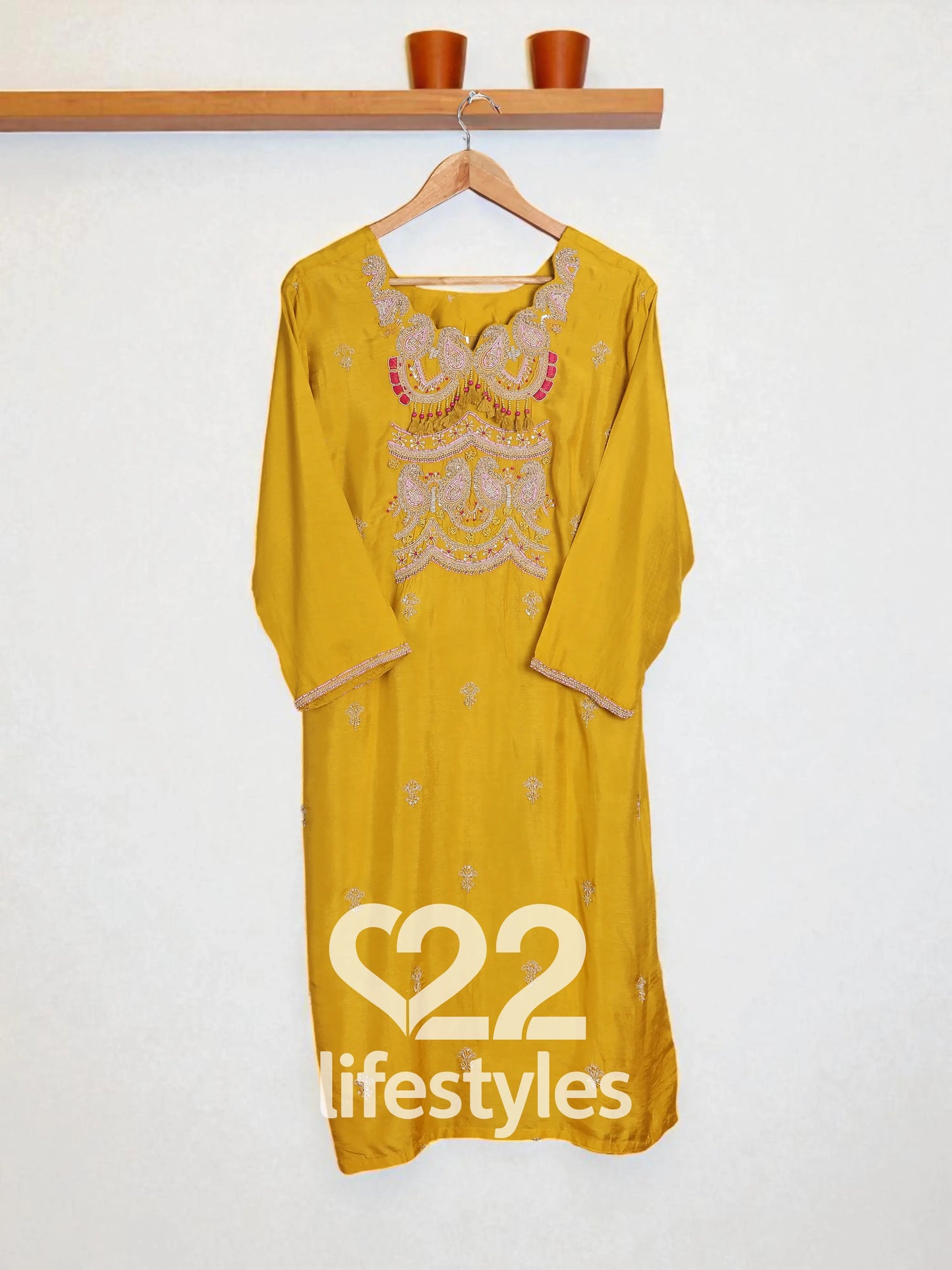 Yellow Silk Readymade Salwar Suit