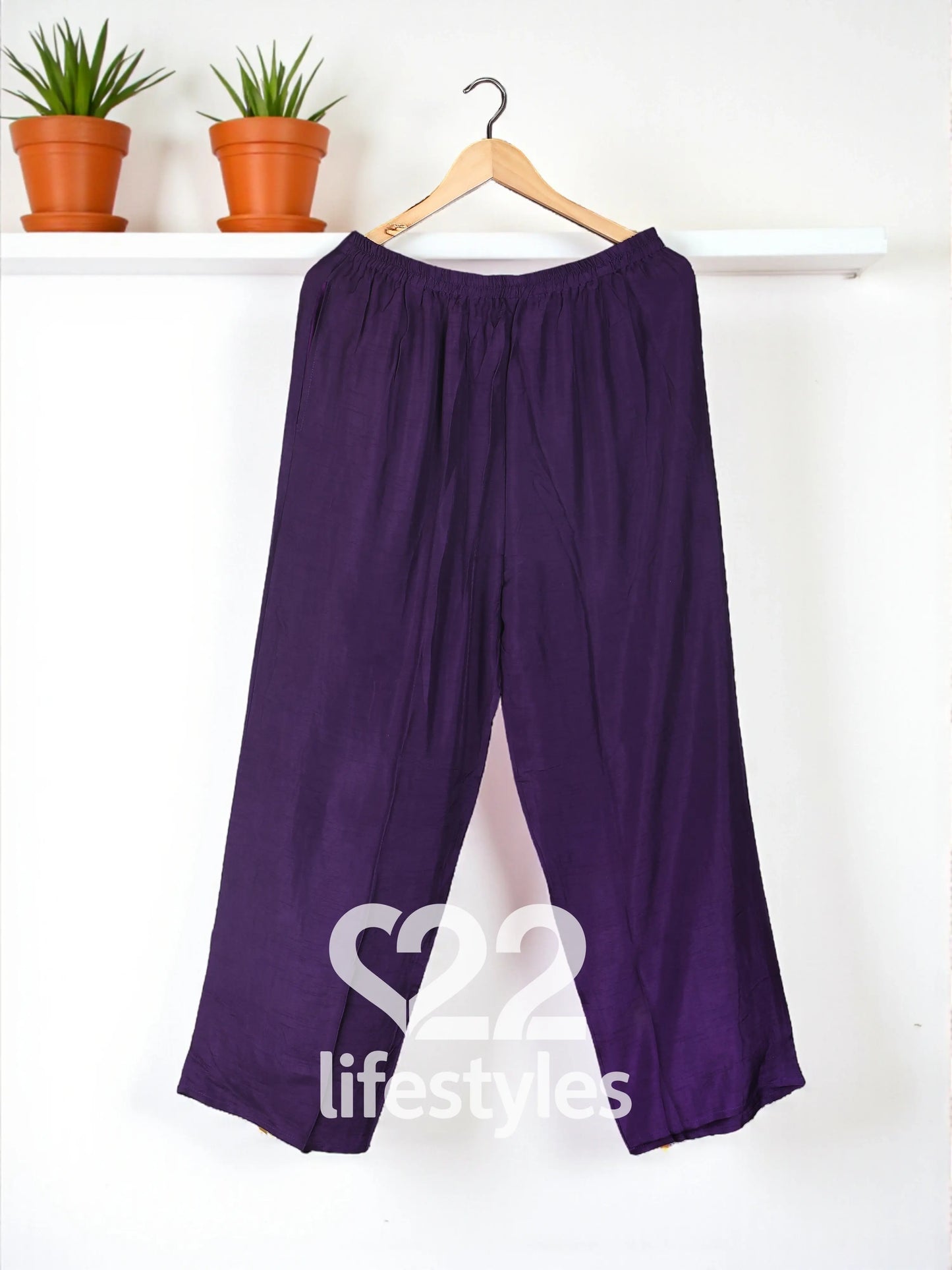 Purple Pure Crepe Readymade Salwar Suit