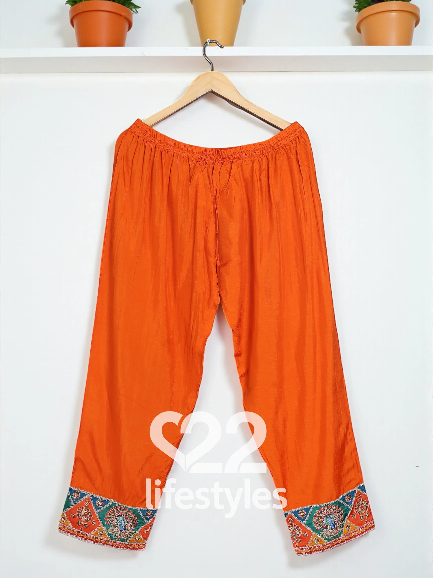 Orange Silk Readymade Salwar Suit Set