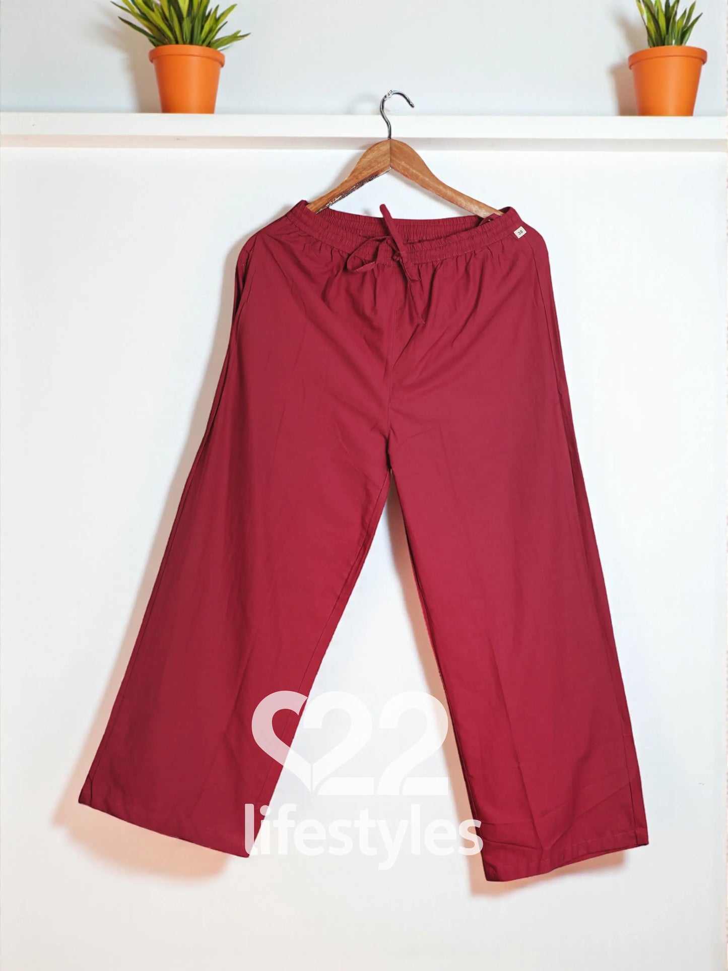 Maroon Cotton Readymade Salwar Suit Set