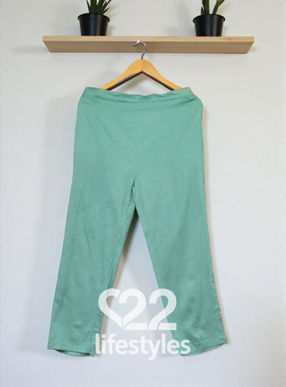 Green Linen Maheshwari Readymade Salwar Suit