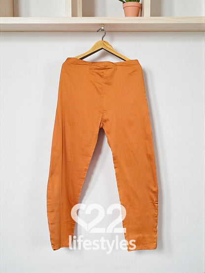 Orange Linen Readymade Salwar Suit