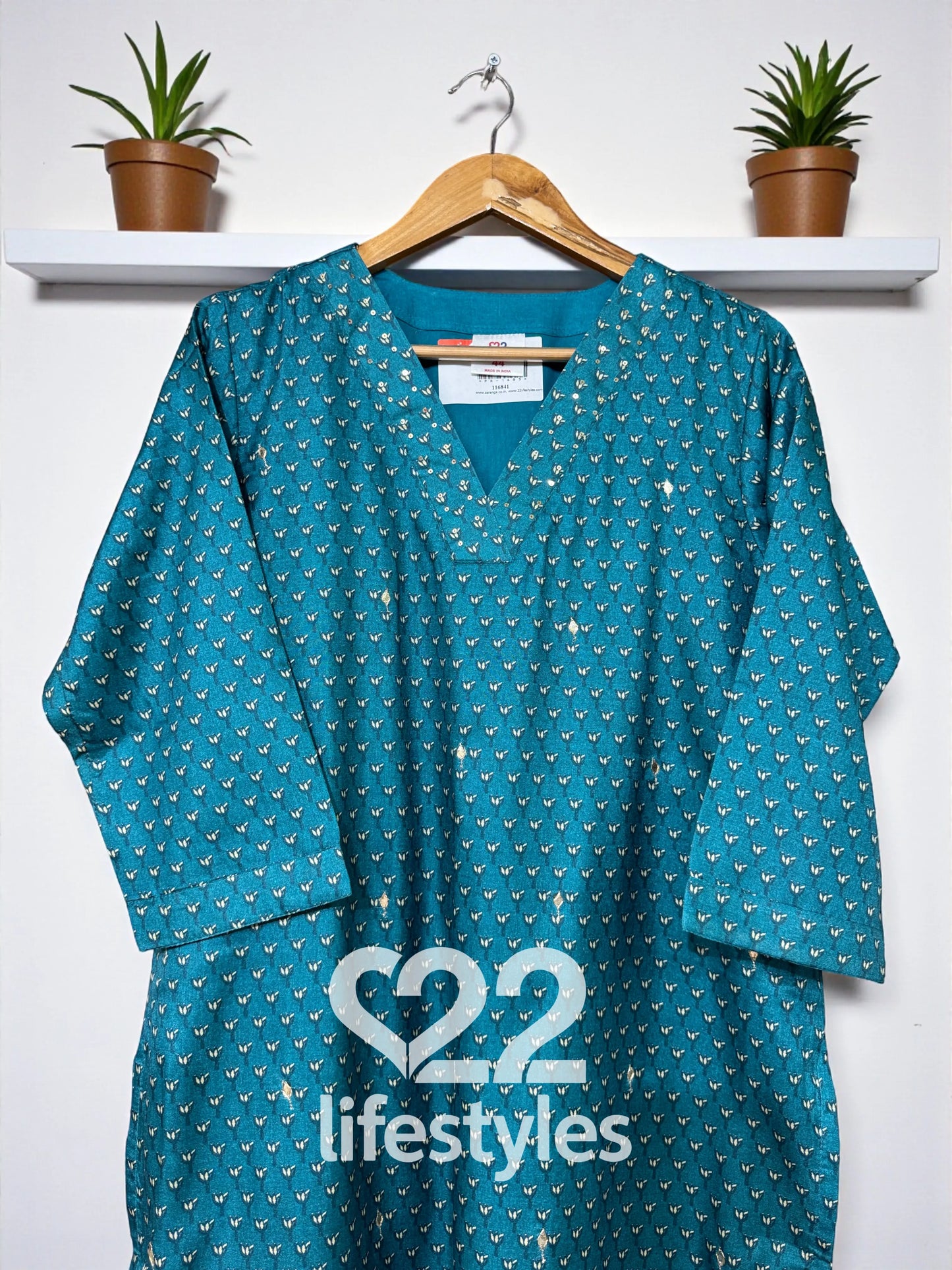 Blue Tussar Gota Patti Readymade Salwar Suit