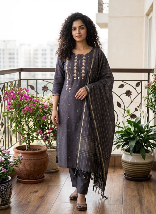 Handloom Printed Kurti Pant Dupatta Set