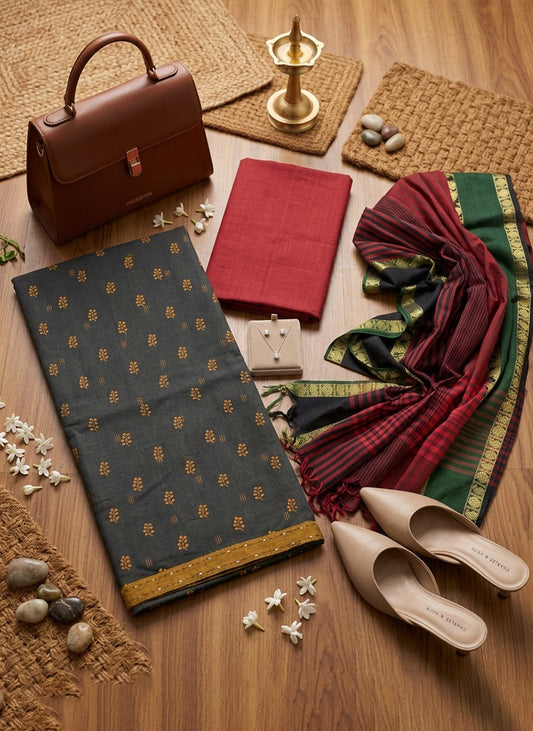 Handloom Printed Salwar Suit Dress Material