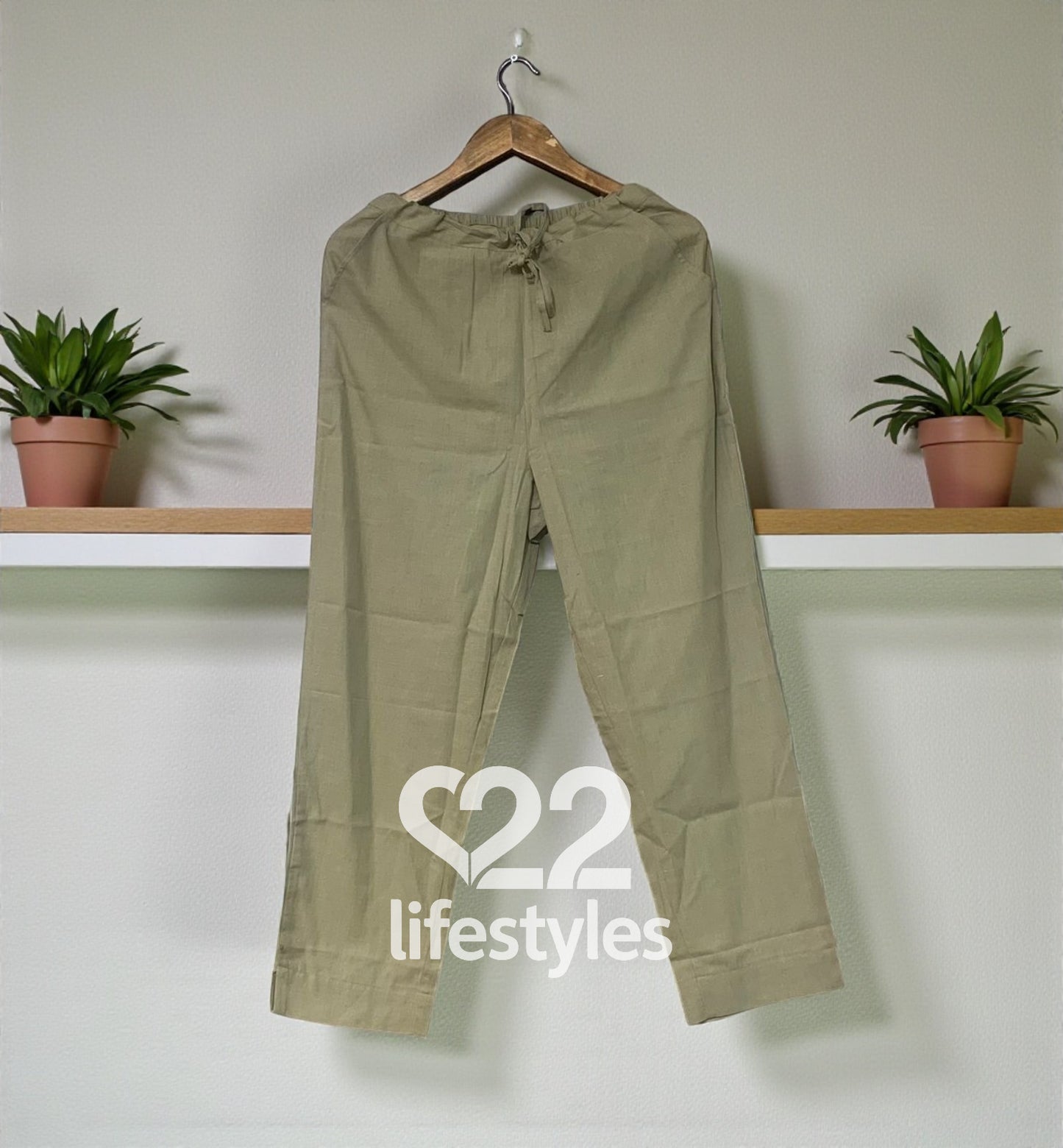 Washed Handloom Straight Suit Set with Woven Neckline Patch