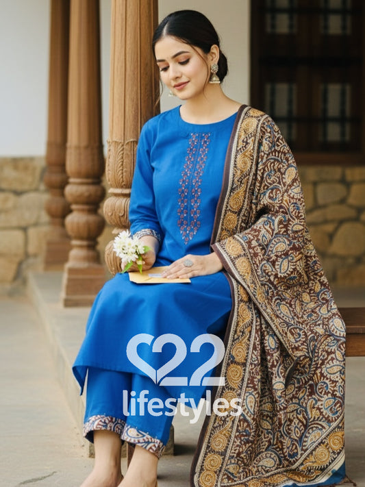 Neelraaga Handloom Modal Straight Suit Set