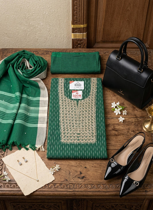 Handloom Sea Green Salwar Suit Dress Material