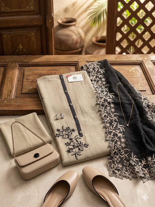 Mul Chanderi khadi Dress Material