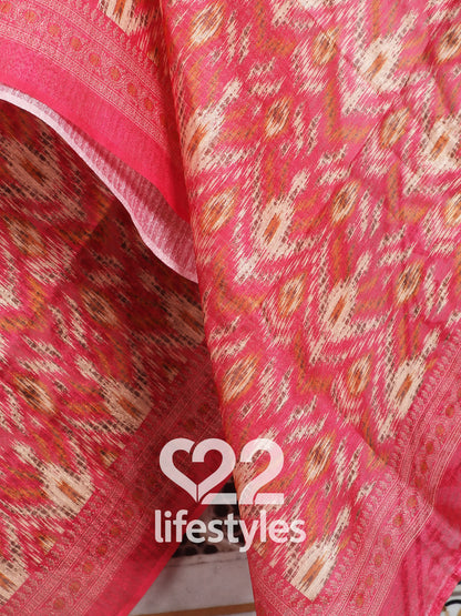 Red Linen Modal Blend Unstitched Salwar Suit