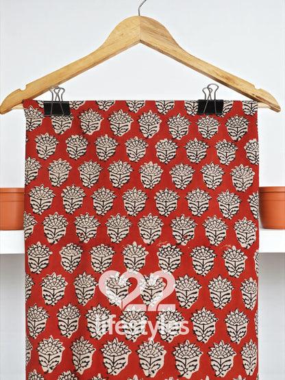 Red Mul-Mul Kota Doria Unstitched Salwar Suit