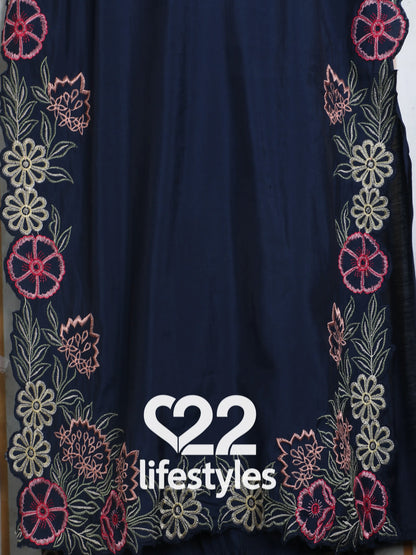 Midnight Blue Muslin Readymade Salwar Suit Set