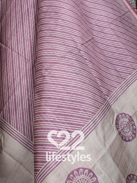 Pink Tussar Unstitched Salwar Suit