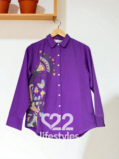 Purple Embroidery Co-ord-Set Readymade