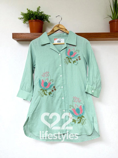 Light sea Green Embroidery Co-ord-Set Readymade