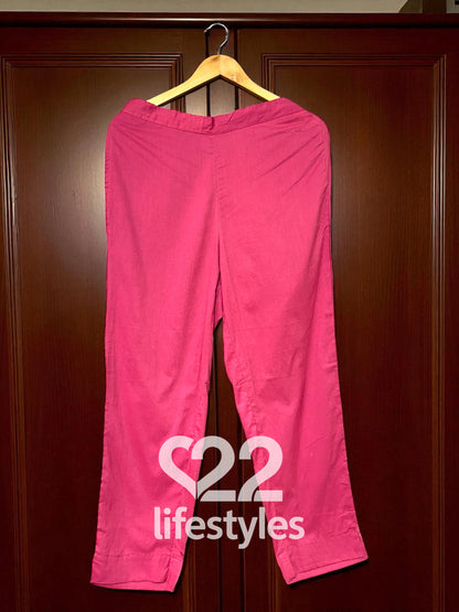 Pink Handloom Applique Readymade Salwar Suit