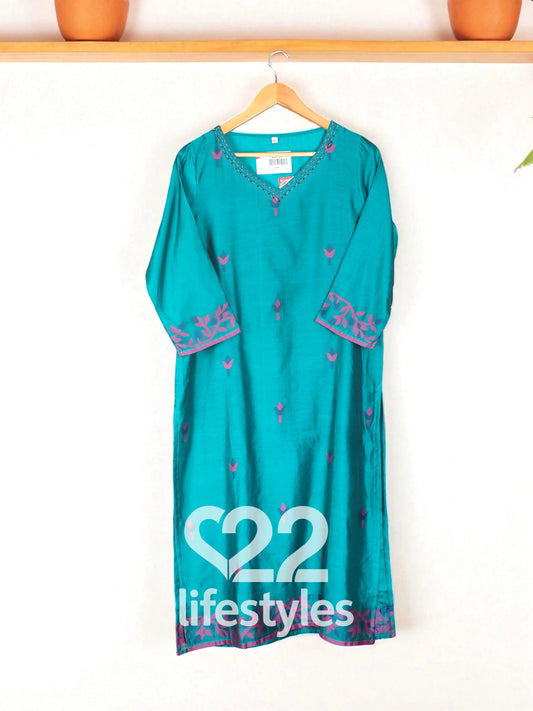 Maheshwari Jamdani Teal Readymade Salwar Suit Set