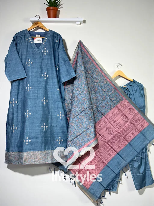 Tussar Pittan Work Readymade Salwar Suit